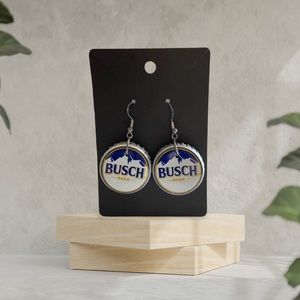 Busch beer dangle earrings
